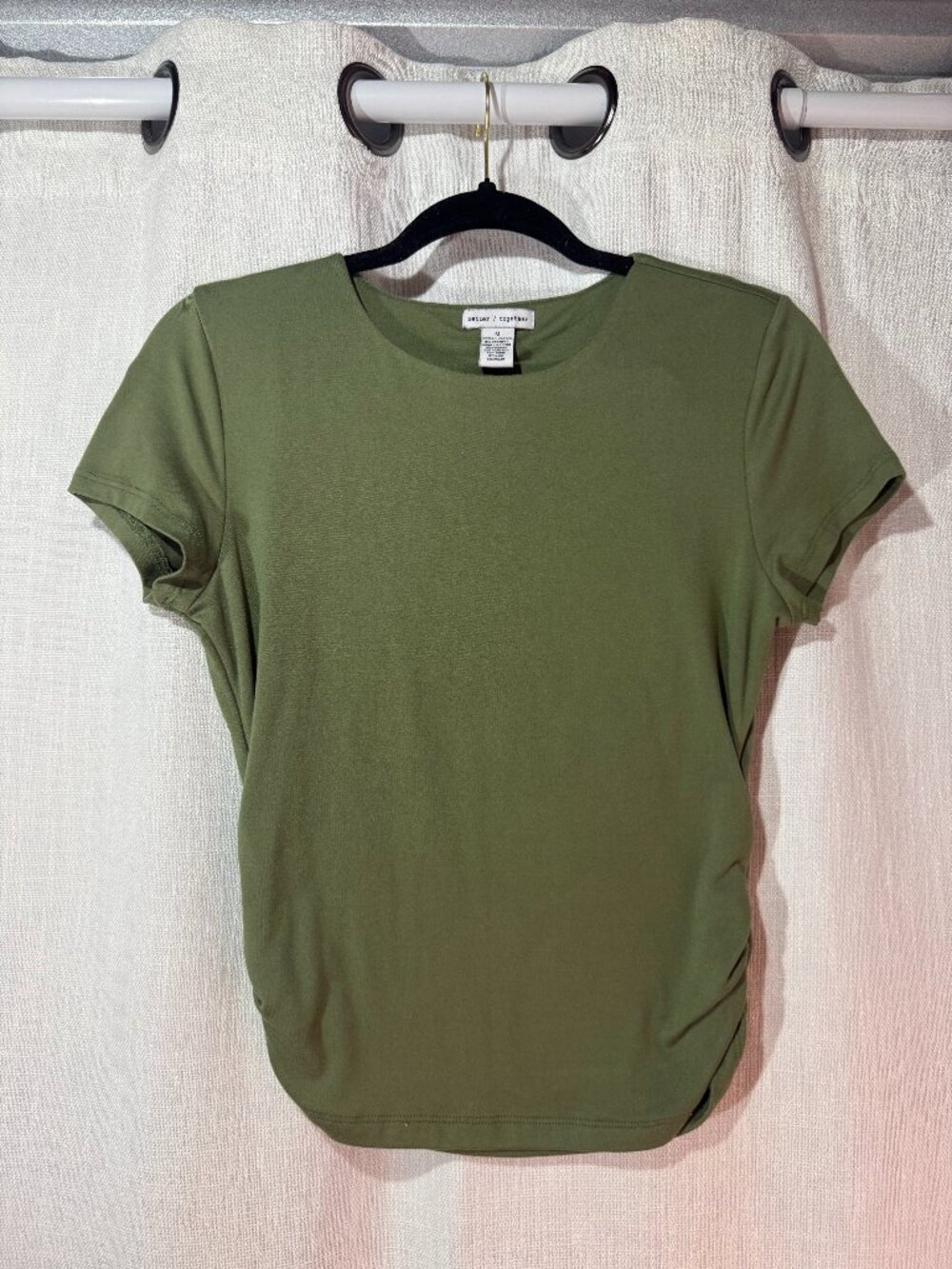 Better Together Short Sleeve T Shirt - Womens M - Olive Green Ruched Classic